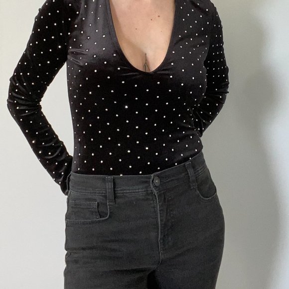 Sparkle Studded Bodysuit | Velvet | Size S - Picture 4 of 8